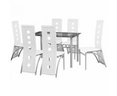 vidaXL Set Sala Da Pranzo 7 Pezzi Bianco