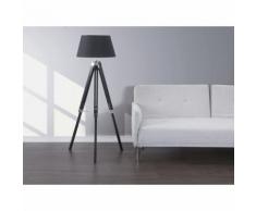 Beliani Lampada da pavimento in legno - Nero MADEIRA