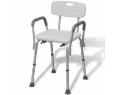 vidaXL Sedia da doccia in alluminio bianca