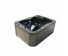 Beliani Vasca idromassaggio da esterno per 4 persone color grigio scuro LAGOON