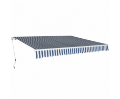 vidaXL Tenda da Sole Manuale Pieghevole 400 cm Blu e Bianco