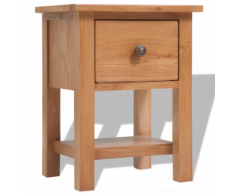 vidaXL Comodino in Legno Massello di Quercia 36x30x47 cm Marrone