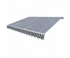 vidaXL Tenda da Sole Pieghevole 600 cm Blu Marino e Bianco