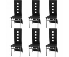 vidaXL Sedie Sala da Pranzo 6 pz in Pelle Artificiale Nera