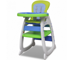 vidaXL Seggiolone convertibile per bambini 3-in-1 blu e verde