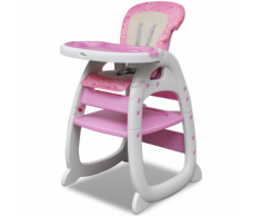 vidaXL Seggiolone convertibile per bambini 3-in-1 rosa