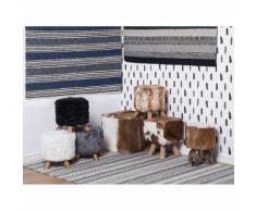 Beliani Tappeto rettangolare in lana - blu e grigio moderno di desig