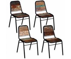 vidaXL 4 Pz Sedie Sala da Pranzo Legno Massello Riciclato 44x59x89 cm