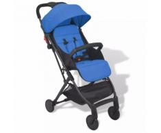 vidaXL Passeggino Compatto Blu 89x47,5x104 cm