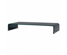 vidaXL Mobile/Rialzo Porta TV in Vetro Nero 90x30x13 cm