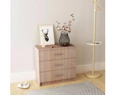 vidaXL Cassettiera in Truciolato 71x35x69 cm Rovere