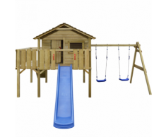 vidaXL Set Casetta con Scaletta Scivolo Altalene 480x440x294 cm Legno