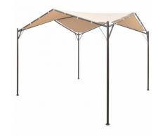 vidaXL Gazebo Padiglione Tenda Tettoia 3x3 m Acciaio Beige