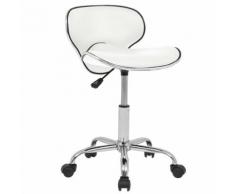 vidaXL Sgabello Girevole da Bar in Pelle Artificiale Bianco