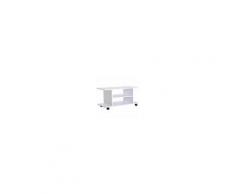 Homcom Mobile porta TV in Legno con Ruote, Bianco, 80x40x40cm
