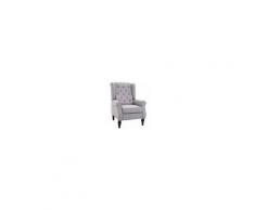 Homcom Poltrona Chesterfield in Tessuto Sfoderabile con Ampia Seduta Grigio 76 x 86 x 108 cm