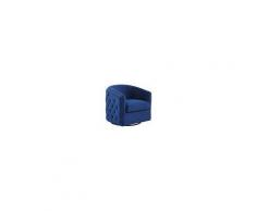 Homcom Poltrona in Stile Chesterfield con Cristalli Girevole Blu