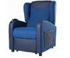 Wimed Poltrona relax Nadia - In microfibra, a 2 motori - colore Blu