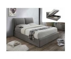 Letto matrimoniale contenitore 160x200 cm in Tessuto Grigio - ALCEO