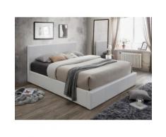 Letto matrimoniale contenitore 160x200 cm in Similpelle Bianco - TREMPLIN II