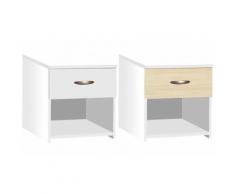 Comodino con cassetto e ripiano: Bianco