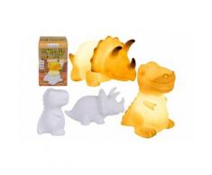 : 2 lampade a forma di dinosauro con luci LED