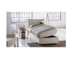 : Letto singolo con contenitore ad apertura frontale con materasso / Bianco