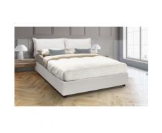 Letto di design in ecopelle: Bianco / Singolo con apertura laterale / Senza materasso