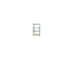 GRIMA Scaffale Legno/metallo 4 Ripiani 300 Kg Zincato Ad Incastro 120x180x50 Cm (Lxhxp)