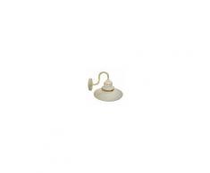 Applique In Basso Esterno Her Max 60w Ip24 E27 Bianco/oro Diffusore In Vetro Satinato