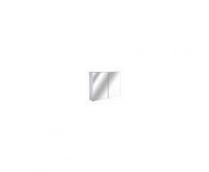 Homcom Armadietto Pensile da Bagno con Specchiera e 3 Ripiani in MDF Bianco 80 x 60 x 15cm