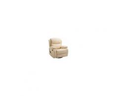 Homcom Poltrona Dondolo Massaggiante e Riscaldante in Ecopelle Beige