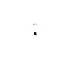 Outsunny Lampione Intelligente a Pannelli Solari con 3 Lampade Led Accensione Automatica Nero 60x55x189 cm