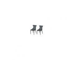 Homcom Set di 2 Sedie da Pranzo Imbottite con Gambe in Metallo Grigio