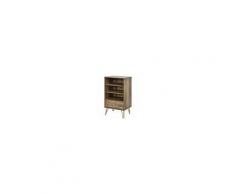 Homcom Scaffale Libreria in Stile Industriale con 3 Ripiani e Cassetto Color Legno e Oro