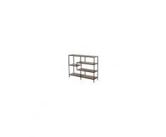 HOMCOM Scaffale Libreria Asimmetrica in Stile Industriale, in Legno e Metallo Nero, 120x32x95cm