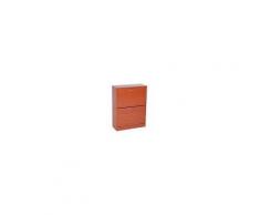 Homcom Scarpiera Salvaspazio 12 Paia con Ripiani Regolabili in Legno, Rosso, 60x24x80cm