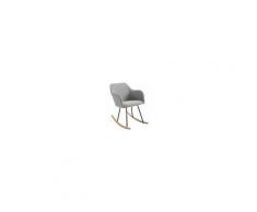 Homcom Poltrona Dondolo Design Moderno in Metallo Legno e Lino Grigio