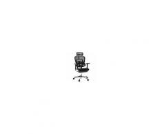 Hjh Sedia ergonomica ERGOPLUS, 100% regolabile, con sostegno lombare, sedile in tessuto nero