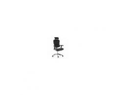 Hjh Sedia ergonomica ERGOPLUS in vera pelle, 100% regolabile, grande qualità per il tuo benessere, con sostegno lombare, in color nero