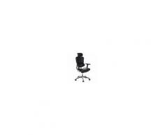 Hjh Sedia ergonomica ERGOMAX in Pelle, 100% regolabile, poggiatesta e braccioli, vera pelle, nero