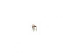 Miliboo Sedia alta design legno poliestere beige DALIA
