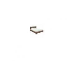 Miliboo Letto 160 x 200 imbottito tessuto cammello MARQUISE