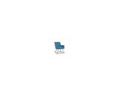 Miliboo Poltrona sedia a dondolo design in tessuto blu anatra SHANA