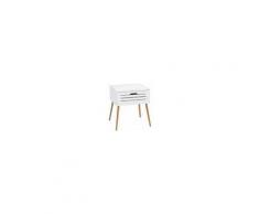 JYSK Comodino BROBY (bianco, legno naturale)