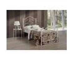 Kasama Letto singolo Rombo in ferro battuto bianco oro