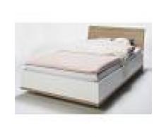 Kasama Letto Ludo in rovere miele e bianco opaco