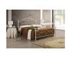 Kasama Letto matrimoniale Rombo in ferro battuto bianco oro
