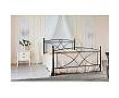 Letto in Ferro Matrimoniale Nero Grafite - art.ALC03 (testiera + giroletto + pediera 120x200 10 giorni)