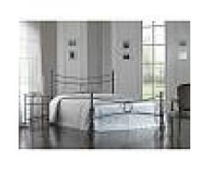 Letto in Ferro Matrimoniale vari colori - art. CNC1 (testiera + giroletto + pediera + rete 160x190 10 giorni, Nero Oro)
